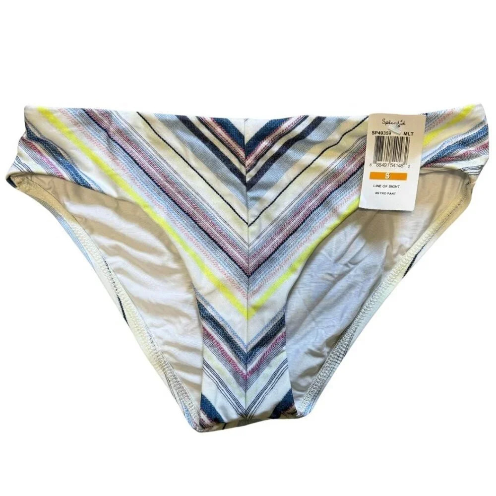 SPLENDID Retro Bikini Bottom SMALL Stripe Swim Bottoms NWT